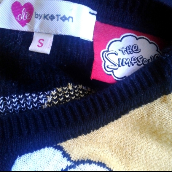 The Simpsons x KOTON All Over Print Sweater Jumper Pullover SweatShirt womens S - Picture 5 of 8